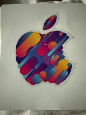 Apple Multicolor Gradient Logo Sticker - Blue, Purple, Yellow, Red